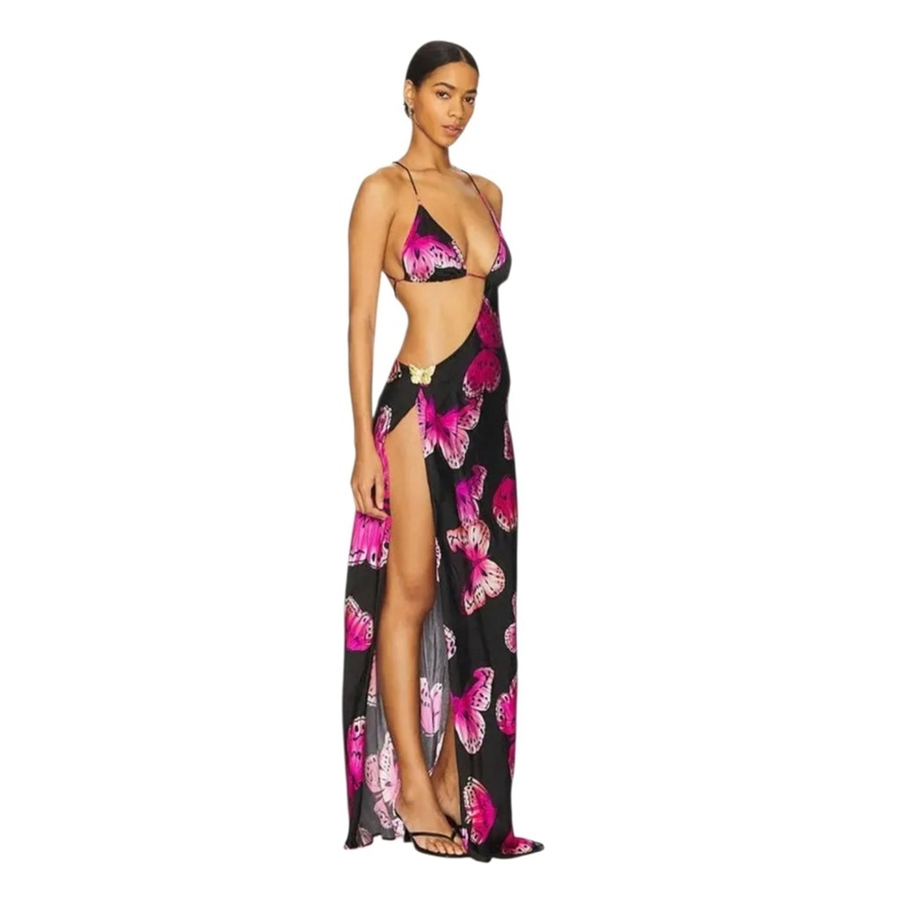 $330 CIN CIN Villa Butterfly Maxi Dress - Monarch XS - Picture 3 of 7
